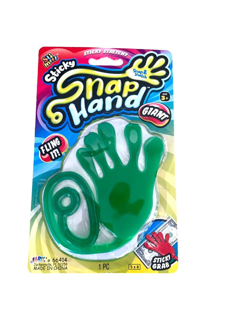 JA-RU Slim-Eez Giant Sticky Stretchy Snap Hand Green